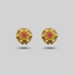 Regal Ruby Floral Earrings